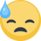 Face With Cold Sweat emoji on Facebook